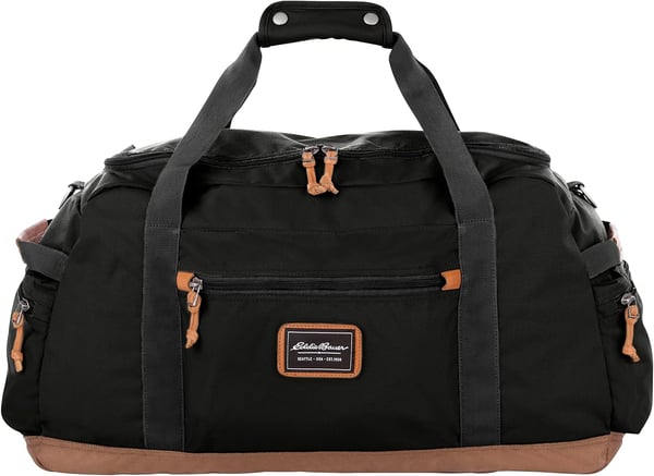 Eddie Bauer Bygone 45L Midsize Duffel Made from Rugged PolyesterNylon with UShaped Main Compartment Black One SizeBlack