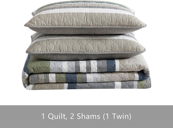 Eddie Bauer  Twin Quilt Set Cotton Reversible Bedding Set with Matching Sham Lightweight Home Decor for All Seasons Salmon Ladder Beige TwinSalmon Ladder KhakiGreyNavyGreen King