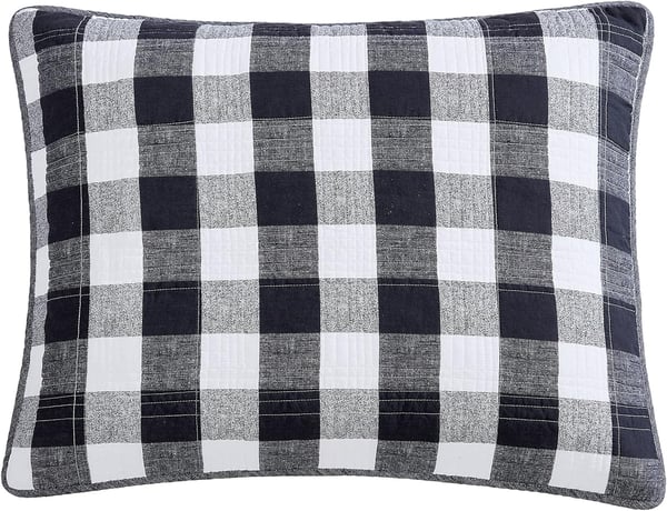 Eddie Bauer Twin Quilt Set Cotton Reversible Bedding with Matching Sham Home Decor for All Seasons Lakehouse Plaid Light Grey TwinTwin Dark Grey