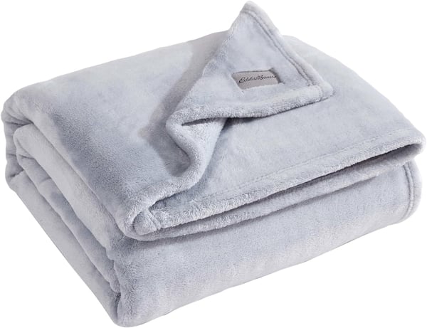 Eddie Bauer Throw Blanket Ultra Soft Plush Home Dcor All Season Bedding Ultra Lux Solid Red 50 x 60Fleece Reverse Grey