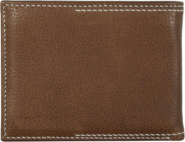 Eddie Bauer Mens Signature Top Stitch Leather Bifold Passcase Wallet with 6 Card Slots and RFID Protection Tan One SizeEddie Bauer Mens Signature Top Stitch Leather Bifold Passcase Wallet with 6 Card Slots and RFID Protection Tan One Size