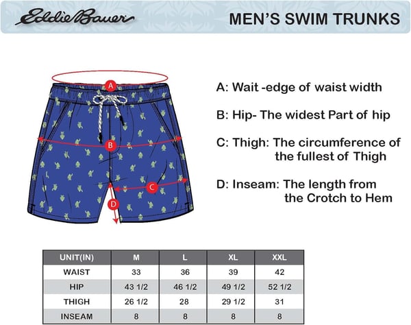 Eddie Bauer Mens SPF 50 Volley Swim Trunk 8 Inseam Comes with Comfort Liner  Ultimate Comfort  StretchStorm