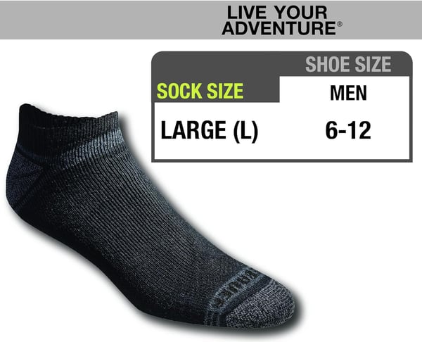 Eddie Bauer Mens Dura Dri Moisture Control 6Pair Low Cut SocksBlack 6 Pairs