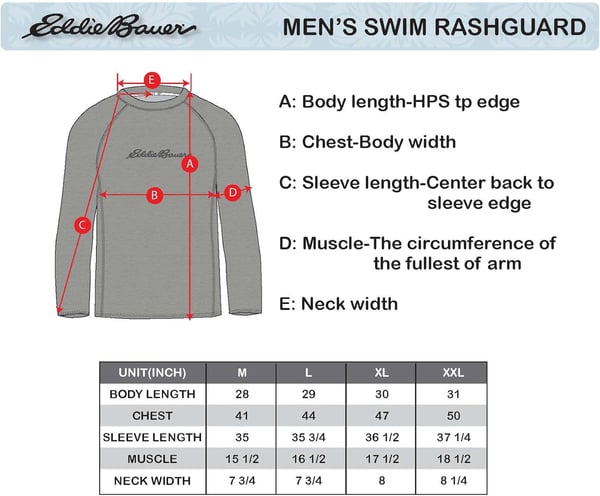 Eddie Bauer Mens Long Sleeve Rashguard Shirt  UPF 40 Sun Protection  Ideal for Outdoor ActivitiesSlate Blue