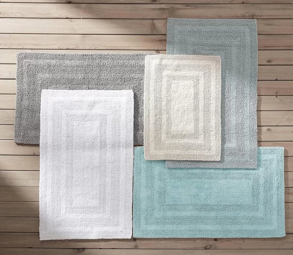 imageEddie Bauer  Bathroom Rugs Set Soft Tufted Cotton Bathroom Decor Super Absorbent ampamp Quick Dry Logan Green 2 PieceChrome Grey