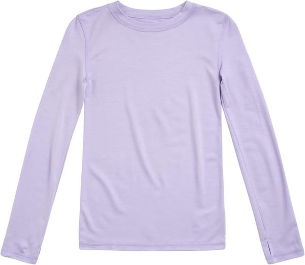 Eddie Bauer Boys and Girls Thermal Underwear Set  2 Piece Performance Base Layer Long Sleeve TShirt Top and Bottom 516Lavander