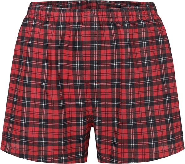 Eddie Bauer Mens Woven Comfortable Boxer Shorts Underwear 3 PackRed TartanGrey StewardFraser Plaid