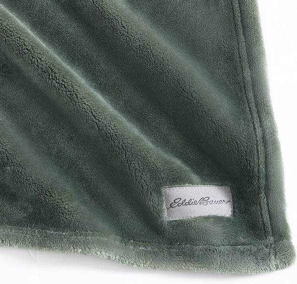 Eddie Bauer Throw Blanket Ultra Soft Plush Home Dcor All Season Bedding Ultra Lux Solid Red 50 x 60Fleece Reverse Green