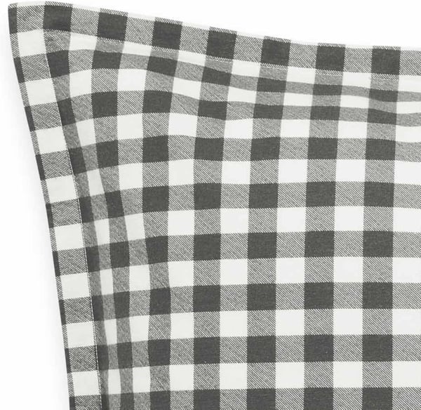 Eddie Bauer  Euro Sham Set 2pc Cotton Bedding with Hidden Zipper Closure Stylish Plaid Home Decor Kingston Charcoal 26 x 26Navy