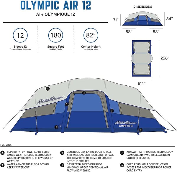 Eddie Bauer Olympic Air 10 TentIsland Blue