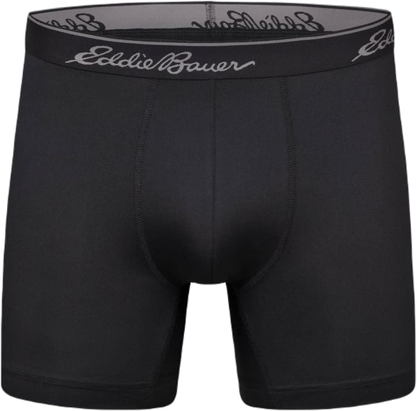 Eddie Bauer Mens 5 No Fly Performance Boxer Brief Underwear 3 Pack or 4 PackBrushed BlackDusty IndigoBlue Smoke