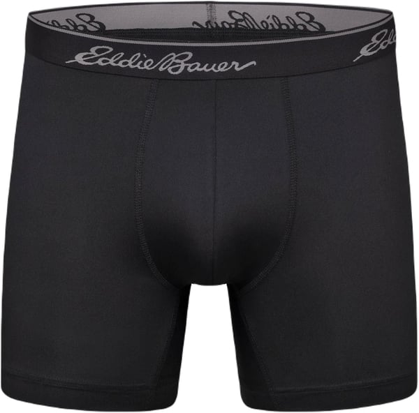 imageEddie Bauer Mens 5quot No Fly Performance Boxer Brief Underwear 3 Pack or 4 PackBrushed BlackDusty IndigoBlue Smoke