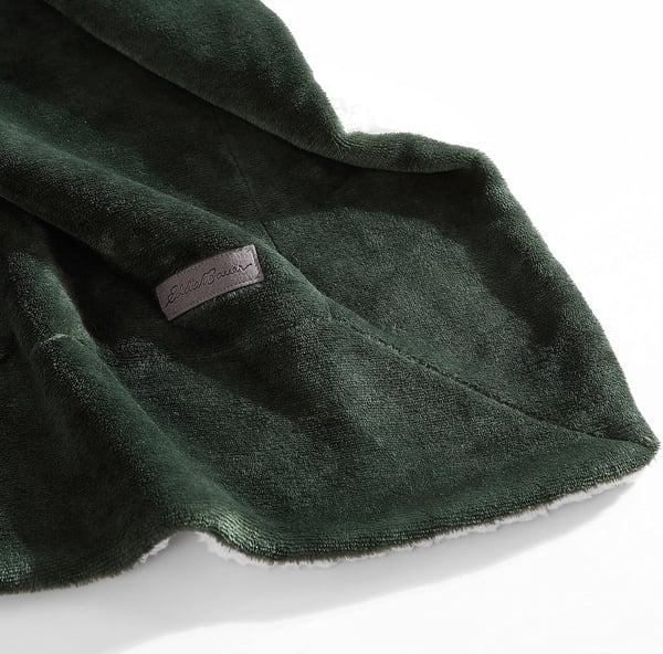 Eddie Bauer  Queen Blanket Soft Fleece Bedding with Sherpa Reverse Plush Home Decor Chrome Grey QueenGreen