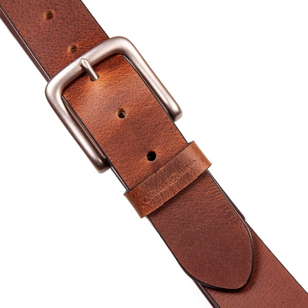 Eddie Bauer Mens Bridle Leather Belt with Antique Nickel BuckleTan Bridle