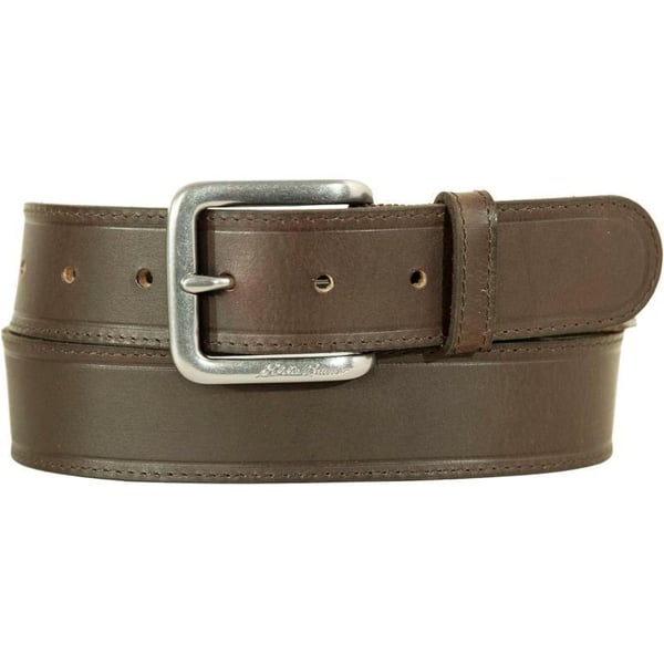 Eddie Bauer Mens Casual Leather Belt with Metal BuckleTan Rugged