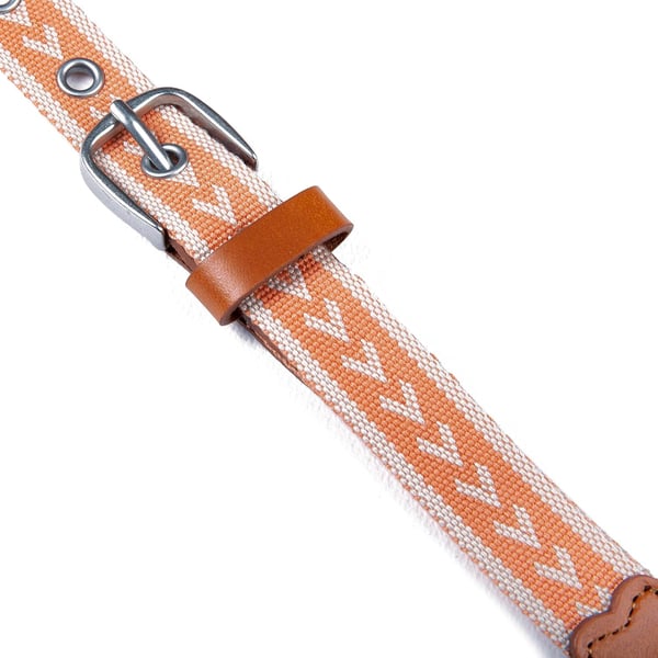 Eddie Bauer Womens Cascade Grommet Webbing Belt with Metal BuckleCoral