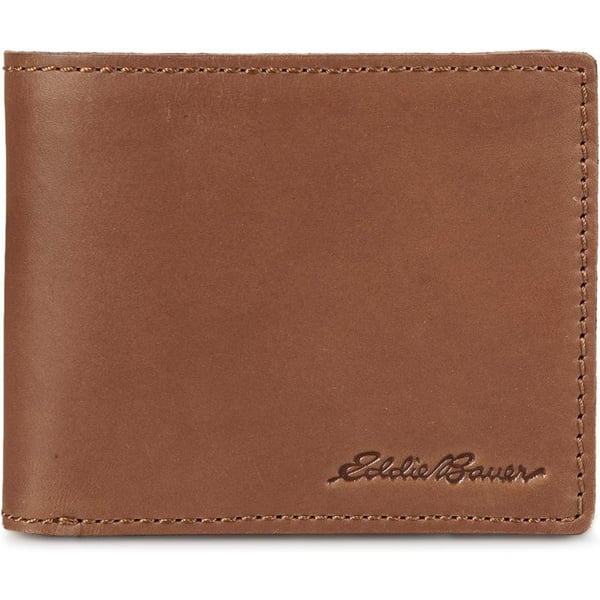 Eddie Bauer Mens Outdoor Leather Bifold Wallet with 6 Card Slots Brown One SizeEddie Bauer Mens Outdoor Leather Bifold Wallet with 6 Card Slots Brown One Size