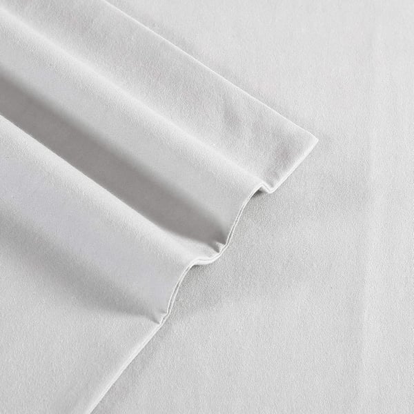 Eddie Bauer  Queen Sheets Cotton Flannel Bedding Set Brushed for Extra Softness Cozy Home Decor White QueenGrey