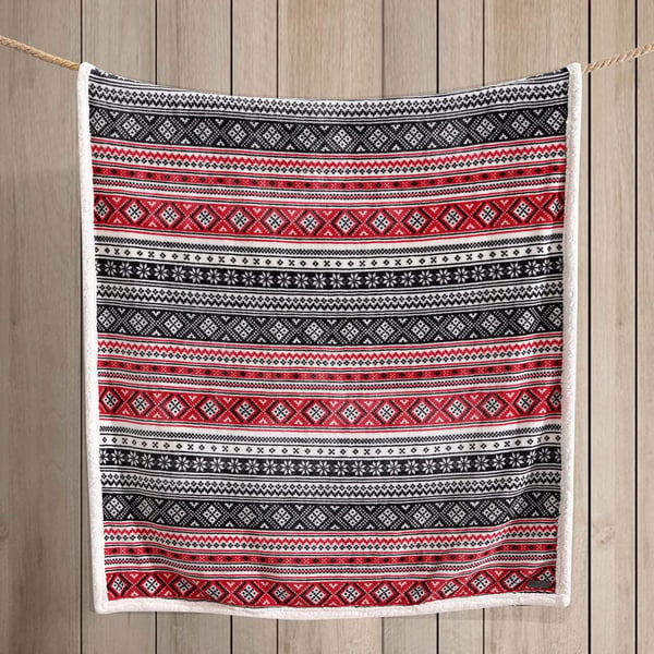 Eddie Bauer  Throw Blanket Super Soft Reversible Sherpa Fleece Bedding Ideal Christmas ampamp White Elephant Gifts Cozy Plaid Home Decor Fair Isle Peak ThrowFair Isle RedBlack