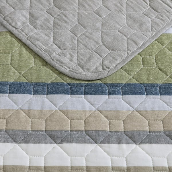 Eddie Bauer  Twin Quilt Set Cotton Reversible Bedding Set with Matching Sham Lightweight Home Decor for All Seasons Salmon Ladder Beige TwinSalmon Ladder KhakiGreyNavyGreen Queen