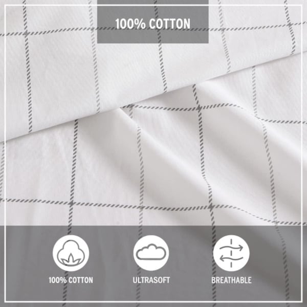 Eddie Bauer  Twin Sheets Cotton Percale Bedding Set Crisp amp Cool Home Decor Eddies Oar 3 pieces Twin White and BlueFull Northern Plaid WhiteGrey