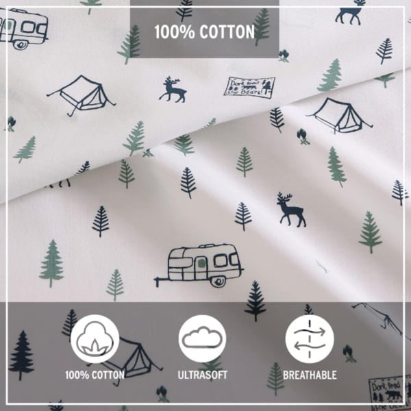 Eddie Bauer  Twin Sheets Cotton Percale Bedding Set Crisp amp Cool Home Decor Eddies Oar 3 pieces Twin White and BlueKing Campout WhiteNavy