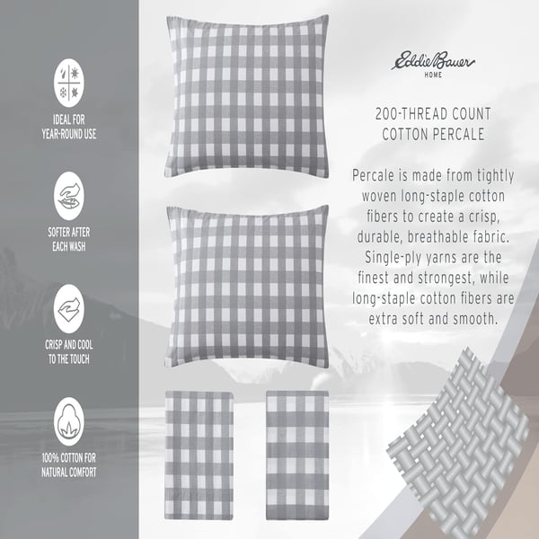 Eddie Bauer  Twin Sheets Cotton Percale Bedding Set Crisp amp Cool Home Decor Eddies Oar 3 pieces Twin White and BlueKing Explore Lantern WhiteBlueGreen