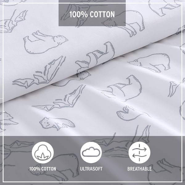 Eddie Bauer  Twin Sheets Cotton Percale Bedding Set Crisp amp Cool Home Decor Eddies Oar 3 pieces Twin White and BlueQueen Smokey Bear Camp WhiteGrey