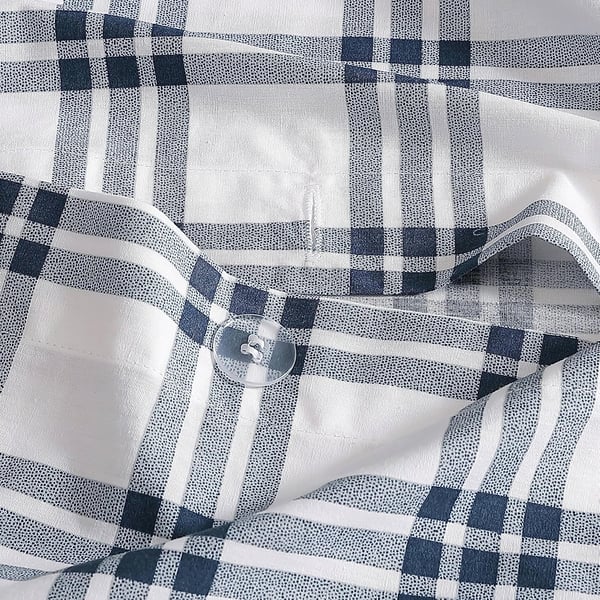 Eddie Bauer King Duvet Cover Set Cotton Bedding Set with Matching Shams Casual Home Dcor Ticking Stripe Navy KingBasic Plaid Navy