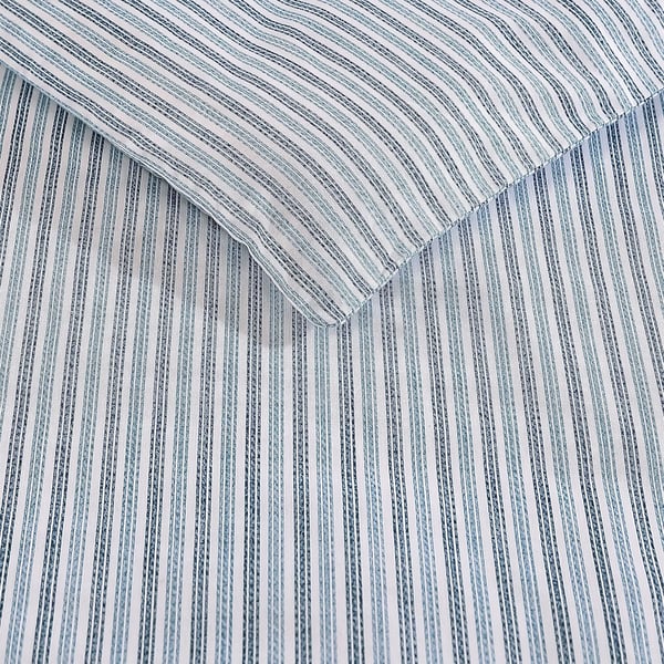 Eddie Bauer King Duvet Cover Set Cotton Bedding Set with Matching Shams Casual Home Dcor Ticking Stripe Navy KingTicking Stripe Navy