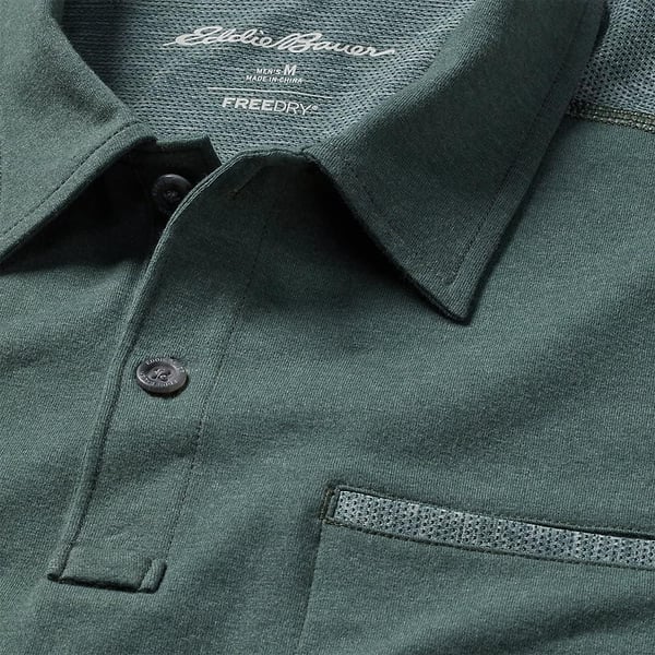 Eddie Bauer Mens Adventurer ShortSleeve Polo ShirtRegular Evergreen