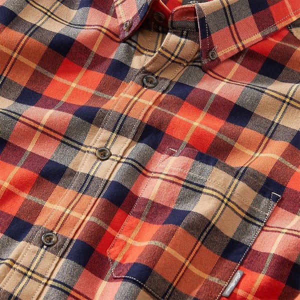 Eddie Bauer Mens Eddies Favorite Classic Fit Flannel Shirt  PlaidRegular Bright Red