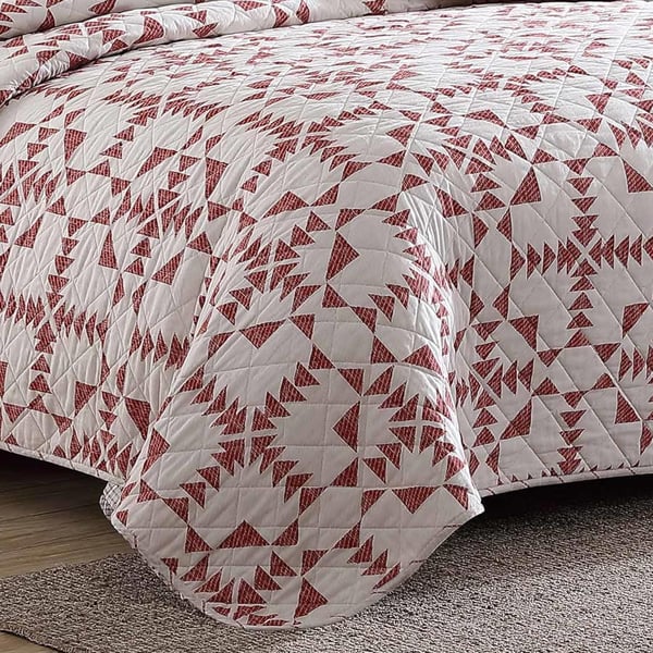 Eddie Bauer Twin Quilt Set Cotton Reversible Bedding Set All Season Lodge Home Dcor Arrowhead Red TwinQuilt Set King Arrowhead RedIvory