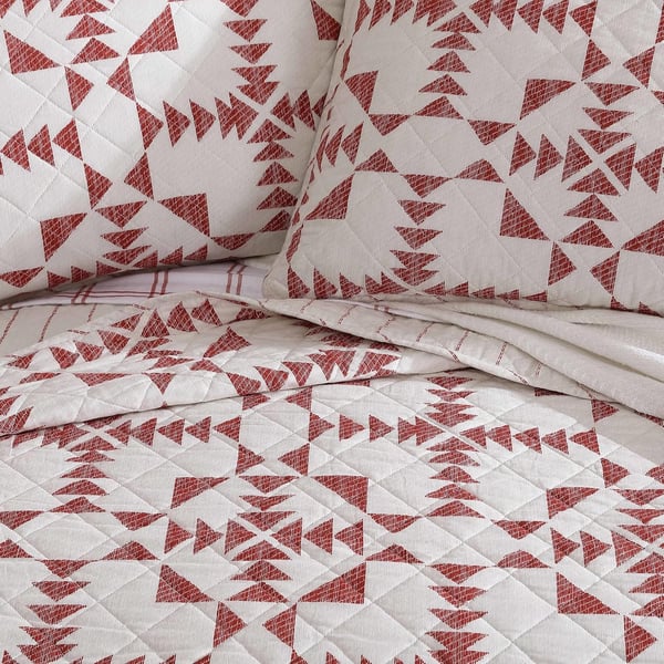 Eddie Bauer Twin Quilt Set Cotton Reversible Bedding Set All Season Lodge Home Dcor Arrowhead Red TwinQuilt Set Queen Arrowhead RedIvory