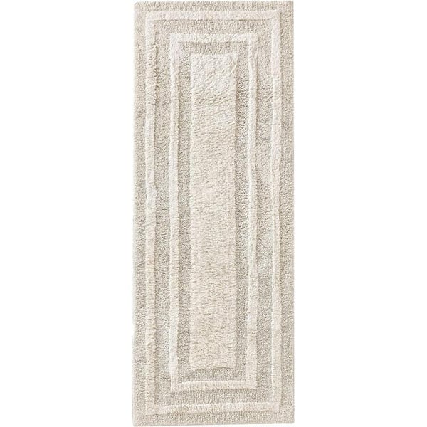 Eddie Bauer  Bathroom Rug Runner Soft Tufted Cotton Bathroom Decor Super Absorbent amp Quick Dry Logan Medium Brown 60 x 22Light Grey Runner 60 x 22