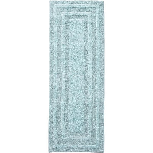 Eddie Bauer  Bathroom Rug Runner Soft Tufted Cotton Bathroom Decor Super Absorbent amp Quick Dry Logan Medium Brown 60 x 22Turquoise Runner 60 x 22