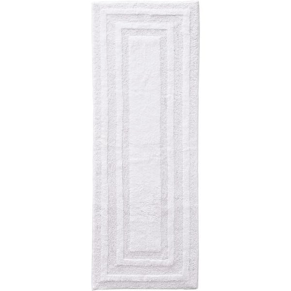 Eddie Bauer  Bathroom Rug Runner Soft Tufted Cotton Bathroom Decor Super Absorbent amp Quick Dry Logan Medium Brown 60 x 22White Runner 60 x 22