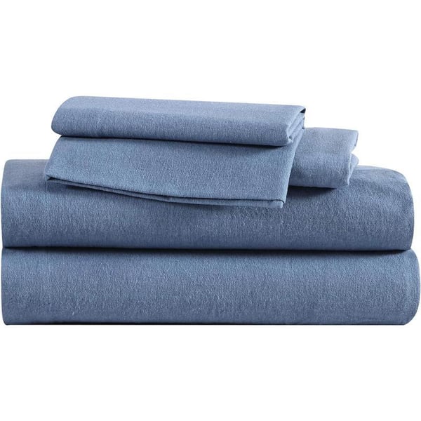 Eddie Bauer  Twin Sheets Cotton Flannel Bedding Set Brushed for Extra Softness Cozy Home Decor Grey TwinBlue Queen