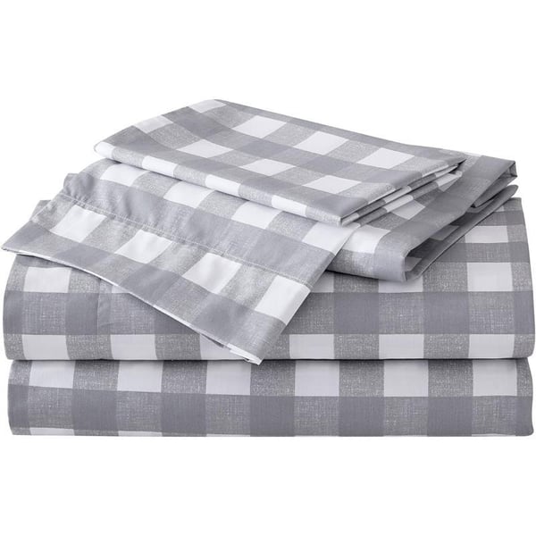 Eddie Bauer  Twin Sheets Cotton Percale Bedding Set Crisp amp Cool Home Decor Eddies Oar 3 pieces Twin White and BlueKing Lakehouse Plaid GreyWhite