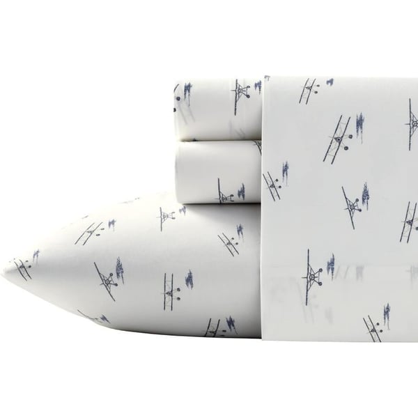 Eddie Bauer  Twin Sheets Cotton Percale Bedding Set Crisp amp Cool Home Decor Eddies Oar 3 pieces Twin White and BlueKing Sea Planes WhiteRedBlue