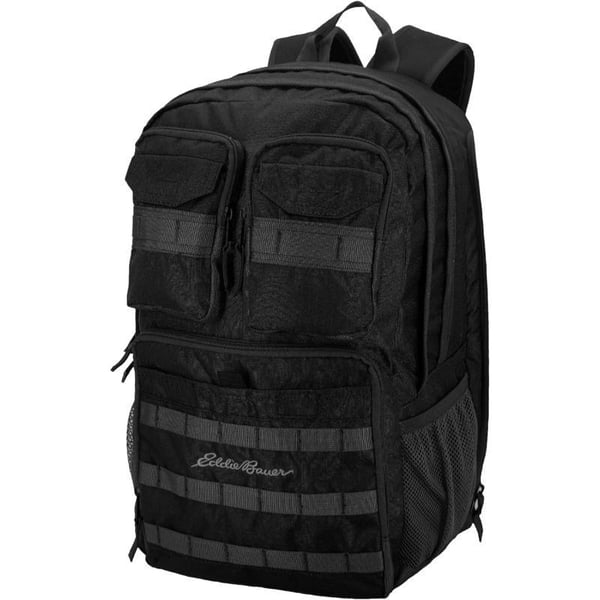 Eddie Bauer Cargo Backpack 30L Access Computer Sleeve and Dual Mesh Side Pockets Black30L Black