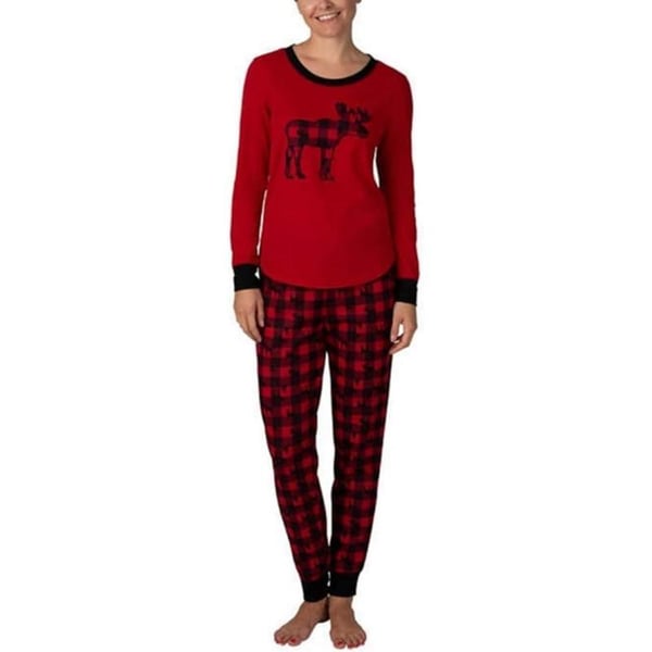 Eddie Bauer Ladies Family Jogger and Long Sleeve Top Sleep Set L Tango RedEddie Bauer Ladies Family Jogger and Long Sleeve Top Sleep Set L Tango Red