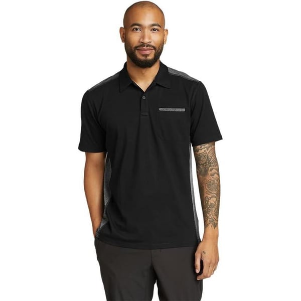 Eddie Bauer Mens Adventurer ShortSleeve Polo ShirtTall Black