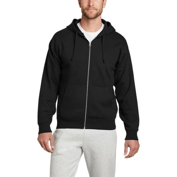 Eddie Bauer Mens Cascade FullZip Hooded SweatshirtTall Black