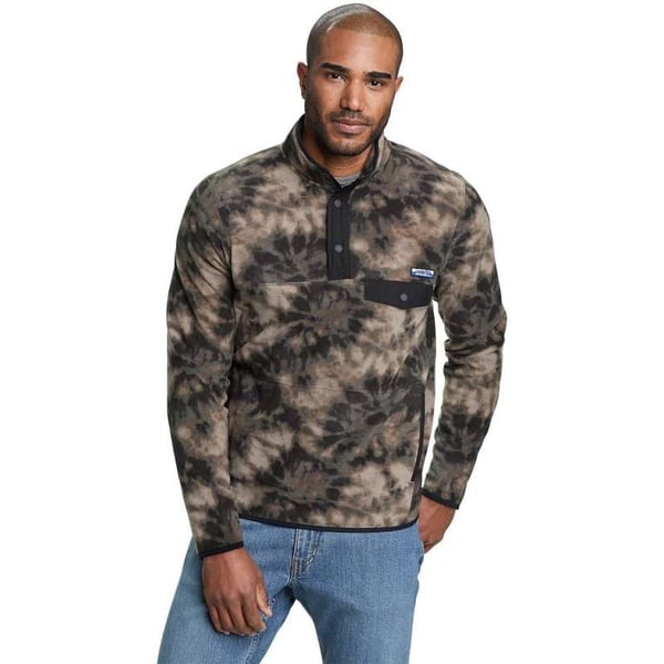 Eddie Bauer Mens Chutes MockNeck FleeceBlack Smoke