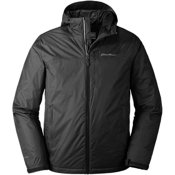 Eddie Bauer Mens Cloud Cap Insulated Rain Jacket Black Regular MEddie Bauer Mens Cloud Cap Insulated Rain Jacket Black Regular M