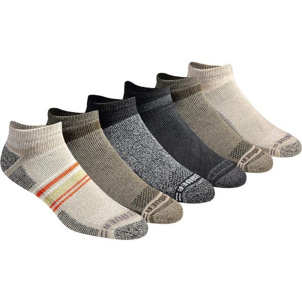 Eddie Bauer Mens Dura Dri Moisture Control 6Pair Low Cut SocksOlive Assorted 6 Pairs