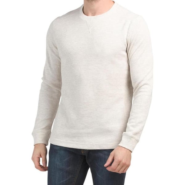 Eddie Bauer Mens Eddies Favorite Ultrasoft Thermal CrewStandard Ivory Heather