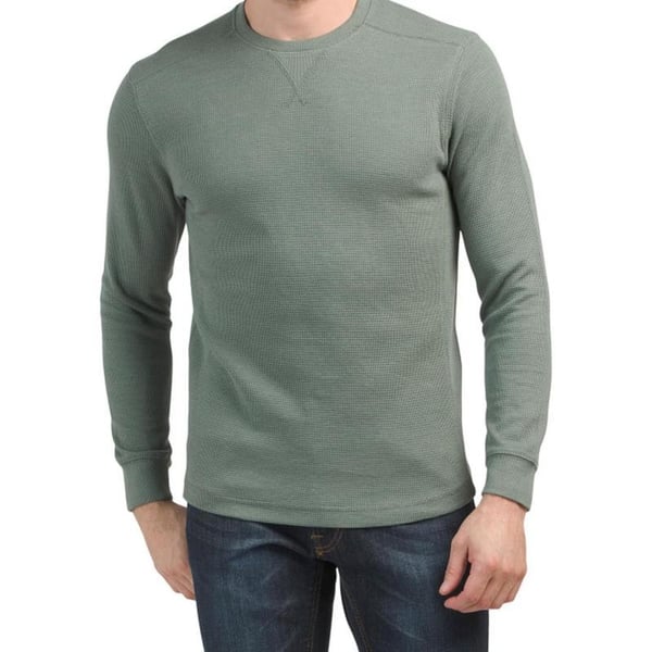 Eddie Bauer Mens Eddies Favorite Ultrasoft Thermal CrewStandard Light Green