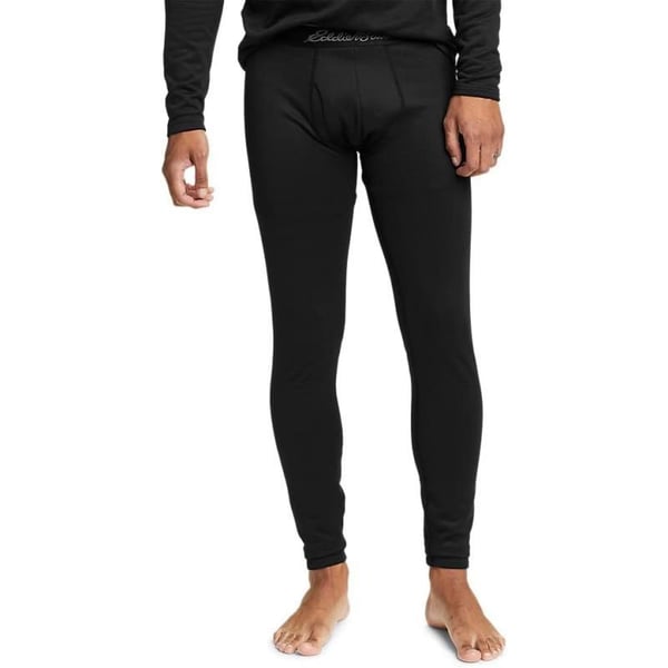 Eddie Bauer Mens Heavyweight Grid Fleece Compression Baselayer PantBlack